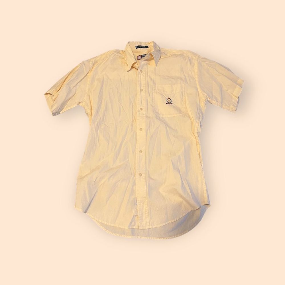 Vintage Chaps Ralph Lauren Crest Logo Button Up Yellow Size S